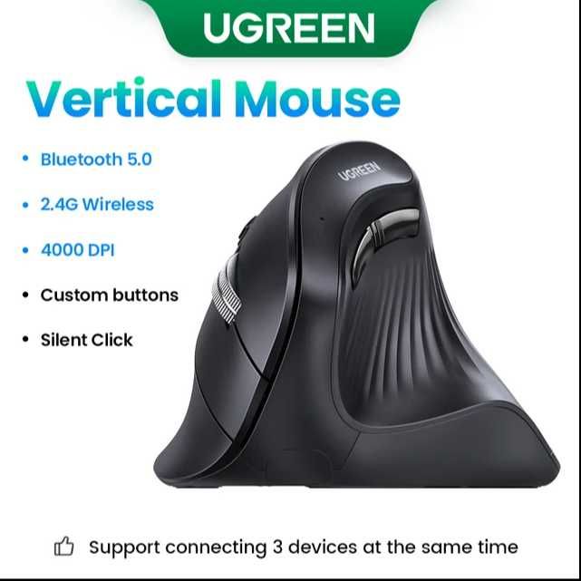 Эргономичная вертикальная мышь UGREEN — комфорт и продуктивность!
