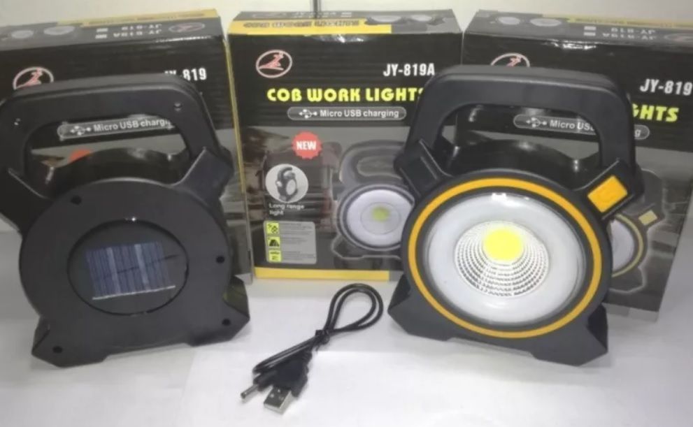 Преносима работна лампа със соларен панел и фенер – Cob Work Lights