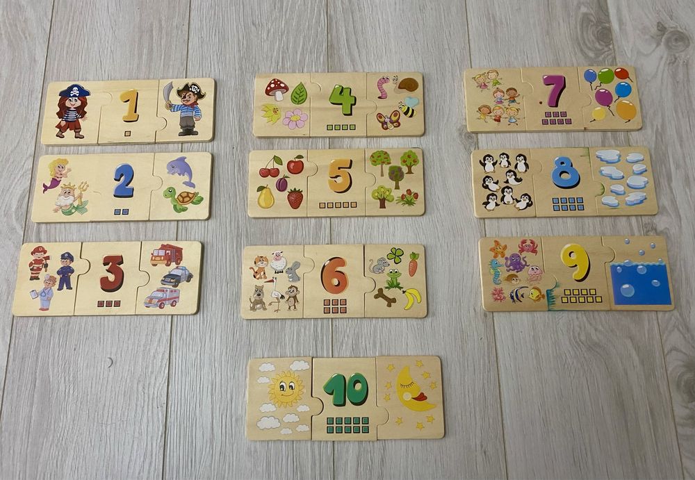 Puzzle din lemn -Invata cifrele