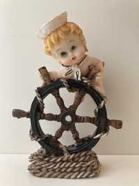 Сувенир, декорация, статуетка от Гърция, моряче на корабен рул