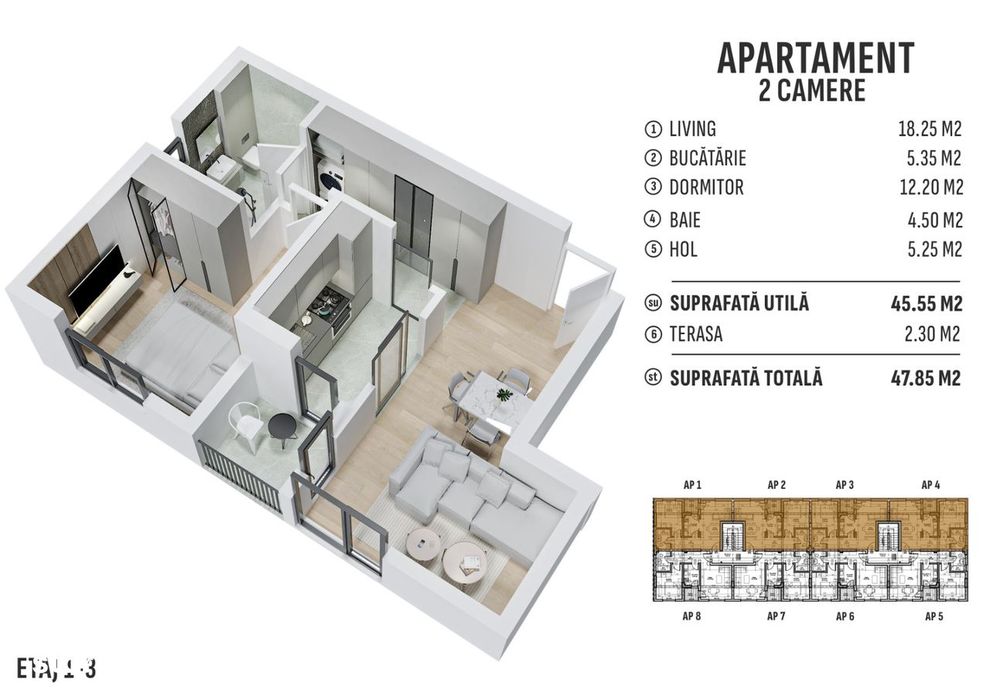 Apartament 2 camere Prelungirea Ghencea Bragadiru