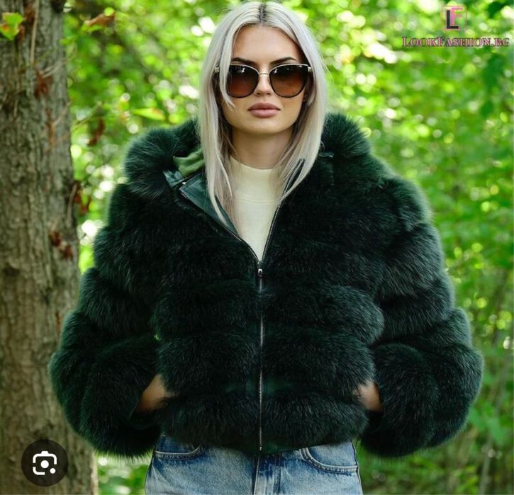 Дамско палто от естествен косъм