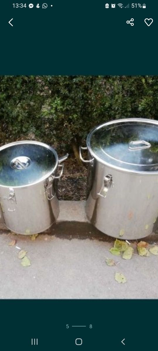 Vas inox 25 L / 42 L / 48L /58L / 68 L  marmită pentru carne la garniț