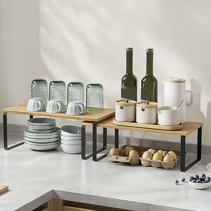 Бамбукова кухненска етажерка – комплект от 2 броя, Ruhhy