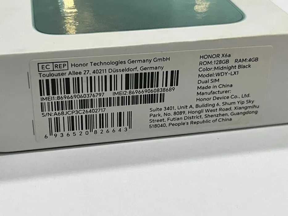 Honor X6a 128GB 4GB RAM Dual