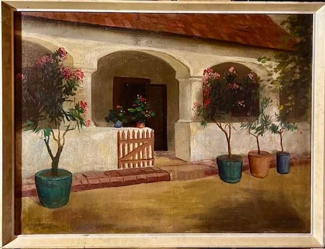 SUPERB! Tablou vechi, Ujváry Ferenc (1898-1971) ulei/pz MARE, 80x60c+R