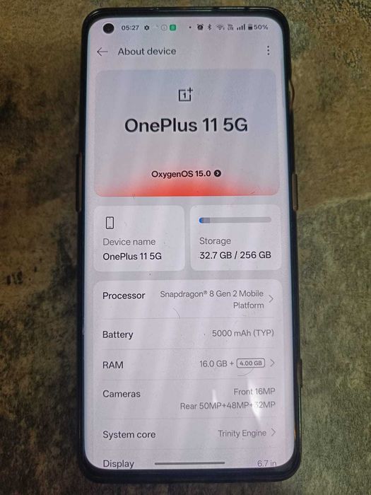 Telefon OnePlus 11 5G • RAM 16+4 GB • Stocare 256 GB