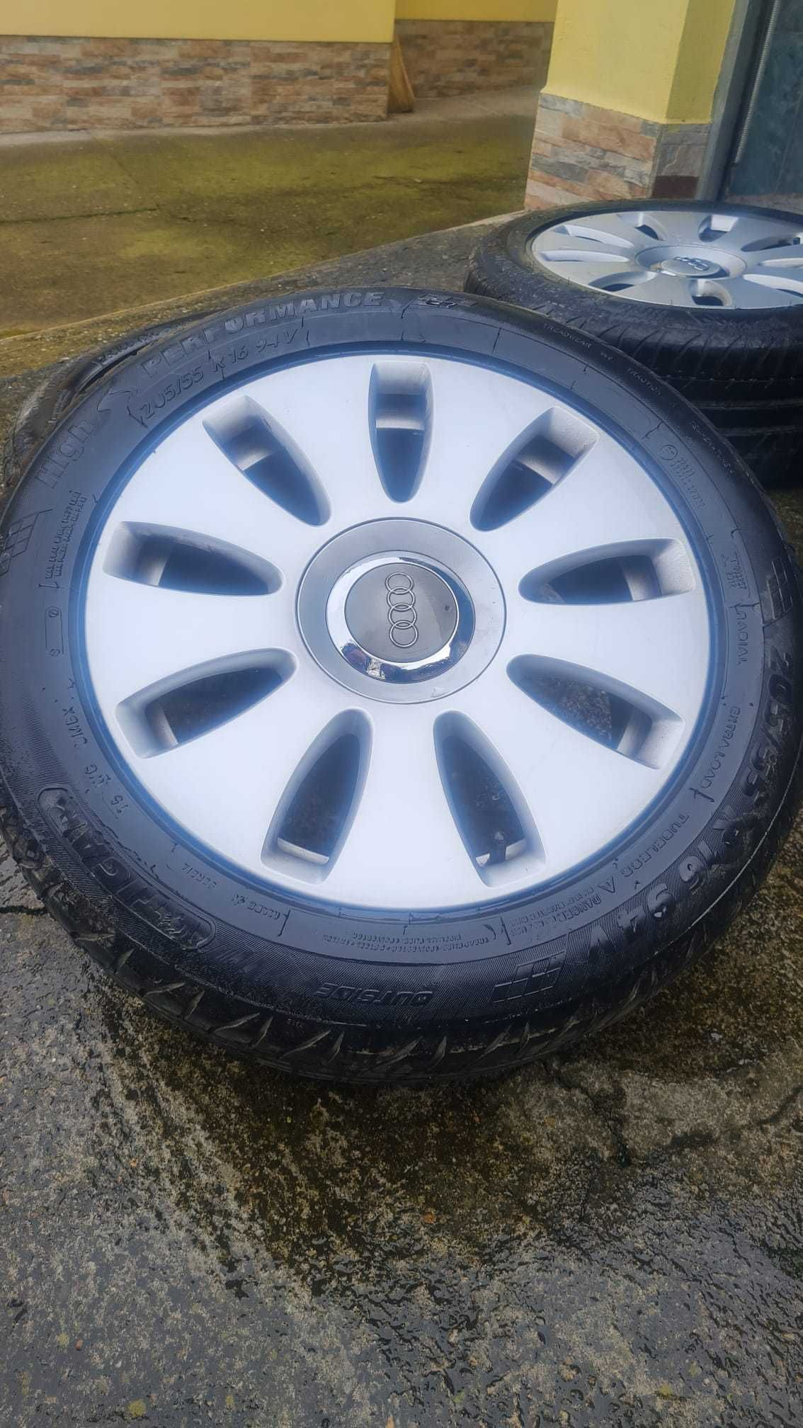 Jante aliaj Audi R16 5x112 + anvelope vara Tigar DOT 2019