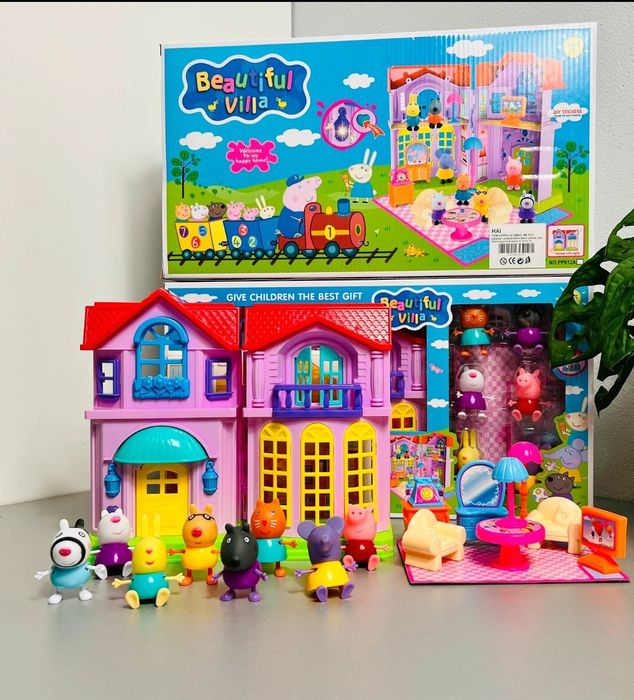 Lot jucării Peppa pig casa si loc de joaca