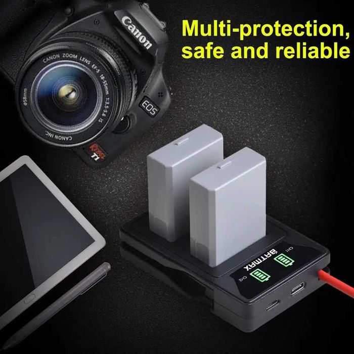 Set 2 acumulatori LP-E5 + incarcator dublu Canon 450D 500D 1000D Kiss