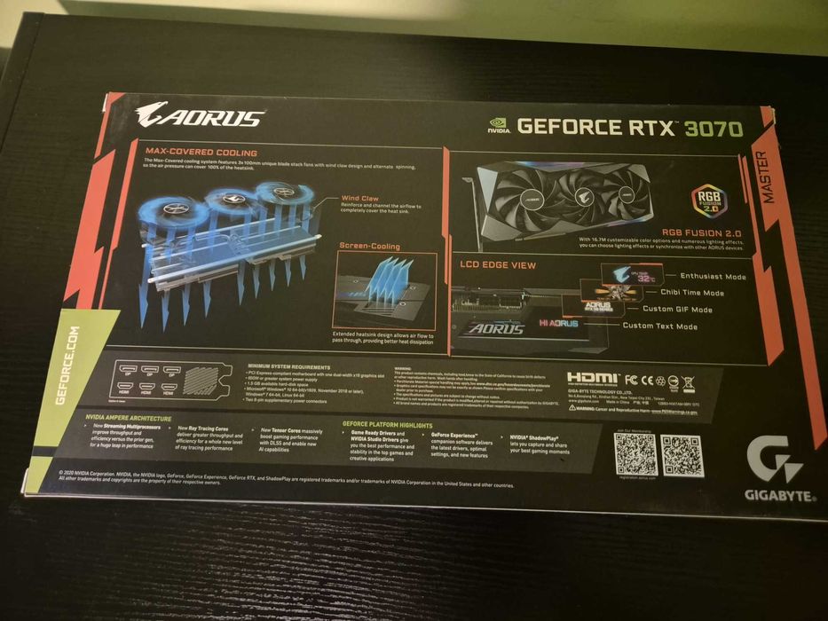 De vanzare placa video GIGABYTE AORUS GeForce RTX 3070 MASTER