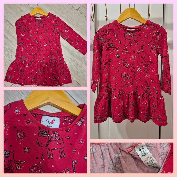 Празнични,Коледни дрехи рокля,пуловер 98р,2-3г,104 р,3-4г Next,George