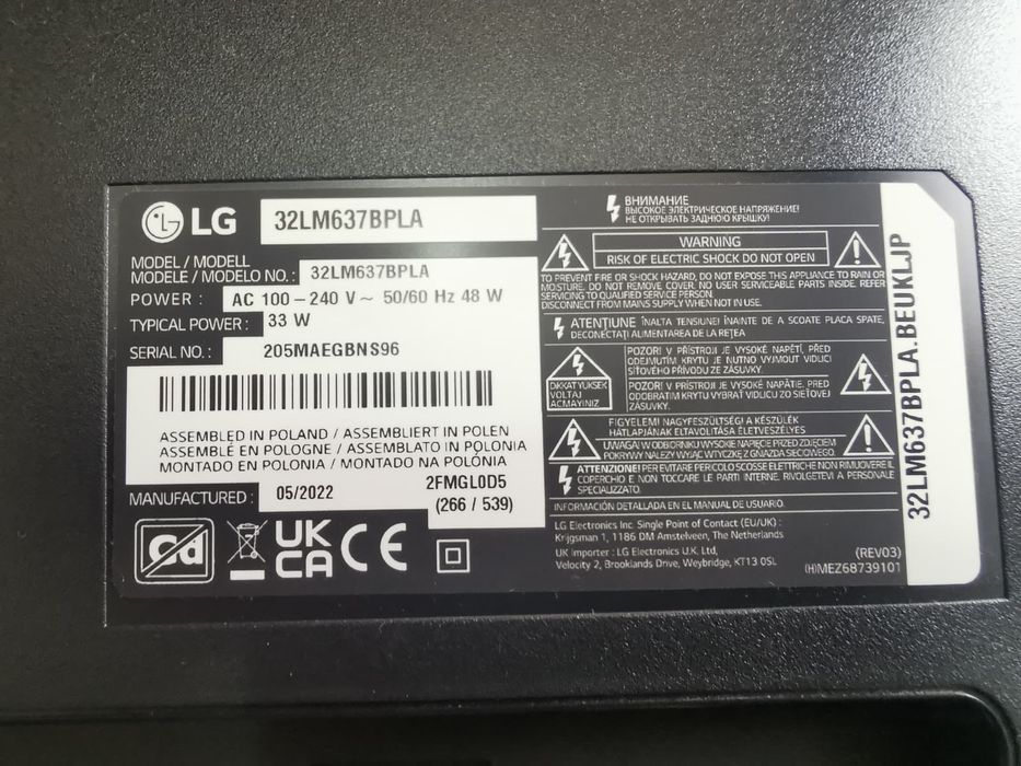 Televizor LED Smart LG 32 Inch, HD, 81 cm