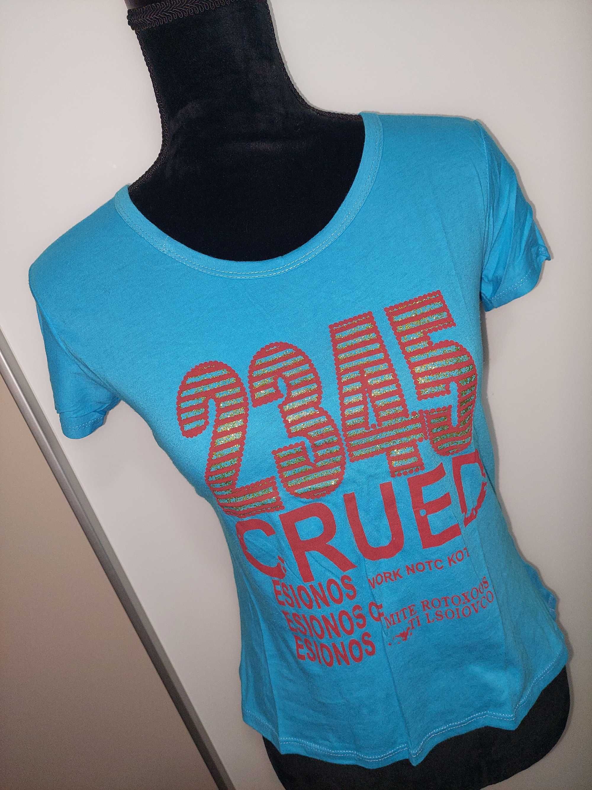 Tricou superb azul femei  NOU bleu turcoaz superb