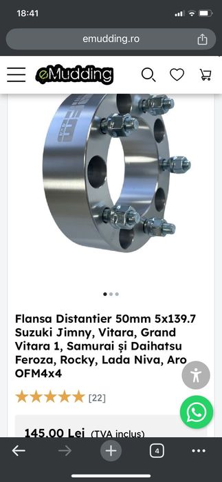 Distantiere 50 mm 5x139.7 Grand Vitara,Jimny, Daihatsu