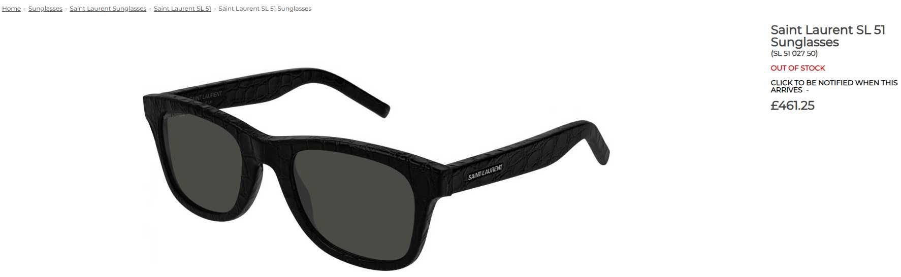 Ochelari de soare Saint Laurent Crocodile Originali Noi