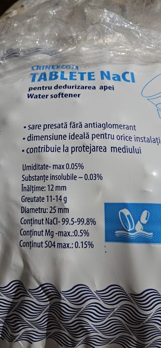 Таблетирана сол. Сол на таблетки за омекотители.
