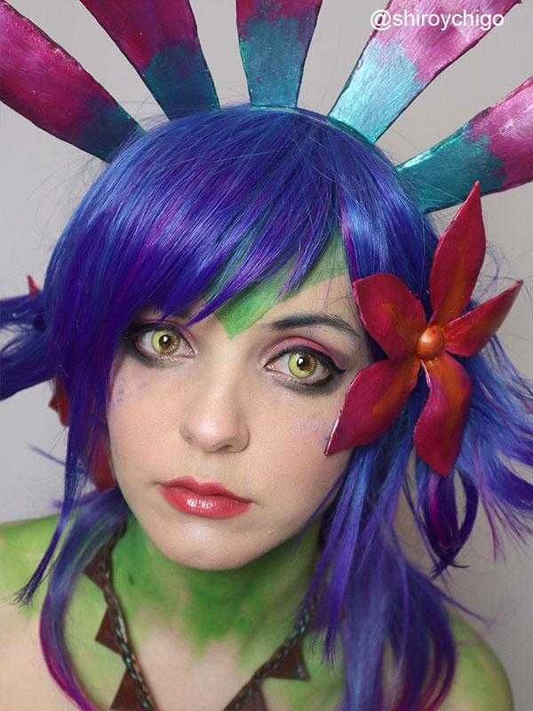 Аниме косплей LOL Neeko Cosplay многоцветна перука
