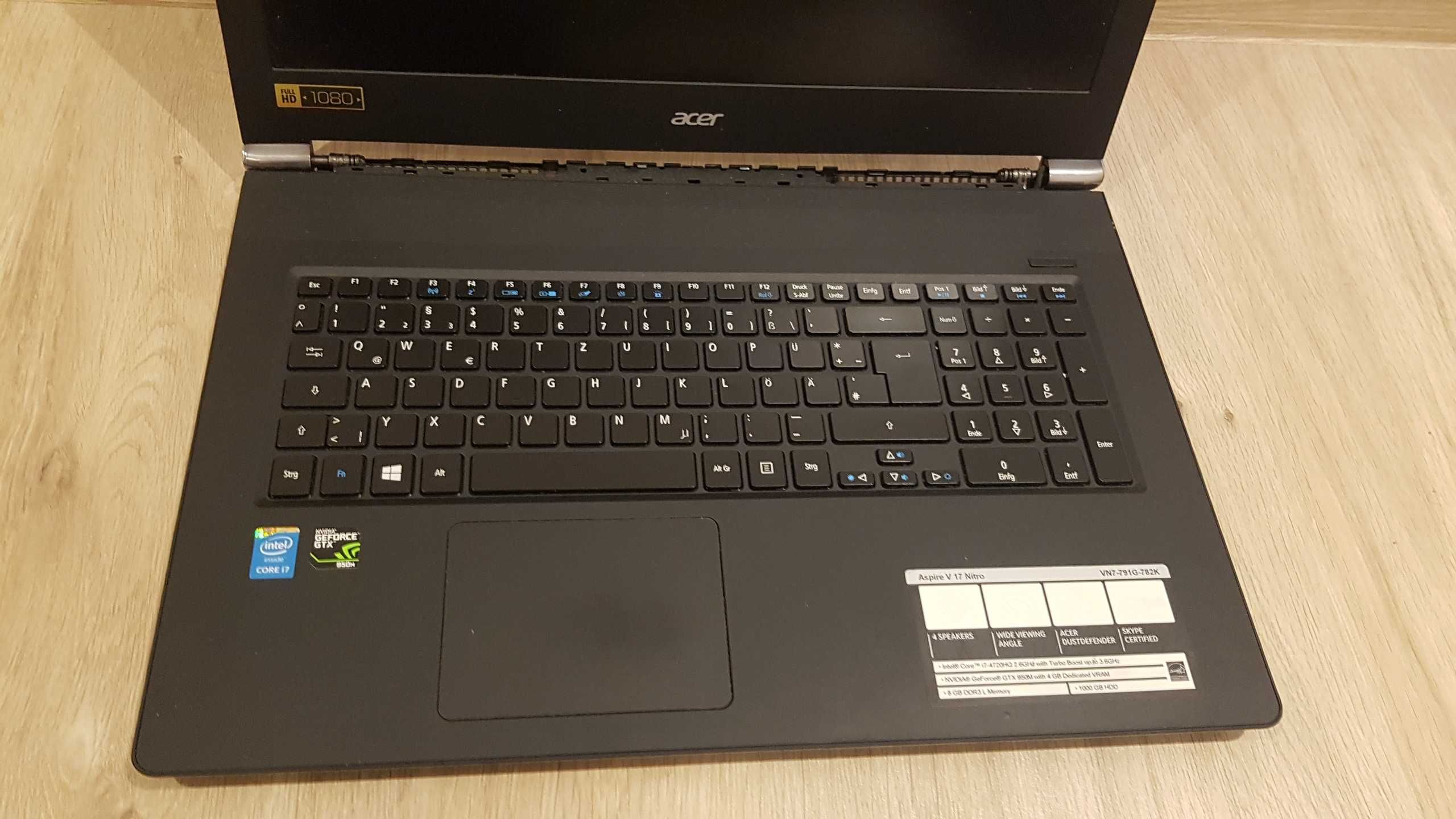 Carcasa Acer Aspire V Nitro VN7-791G