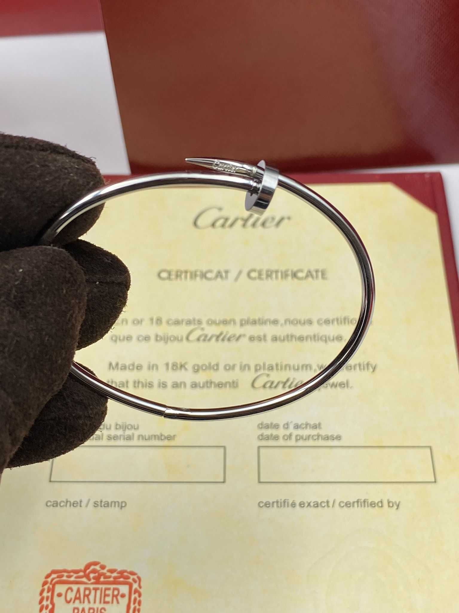 Brățară Cartier Cui Slim 16 Aur Alb 18K