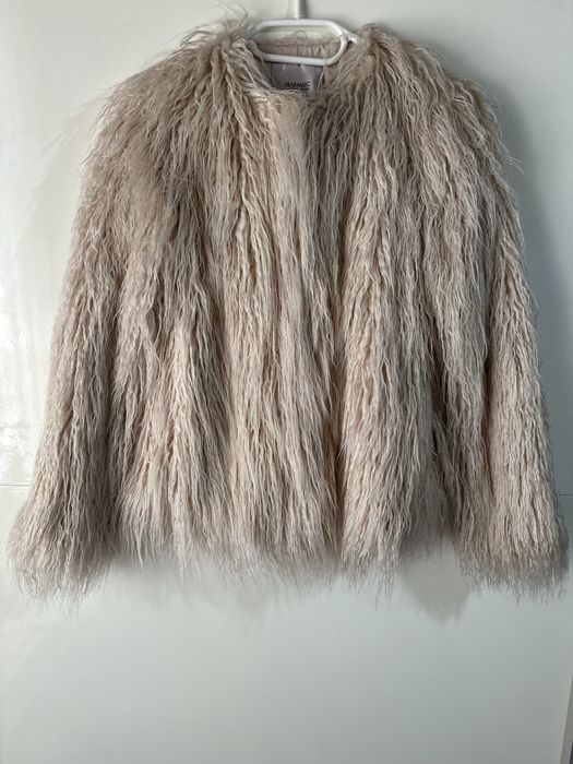 Zara jacheta blana (faux fur)
