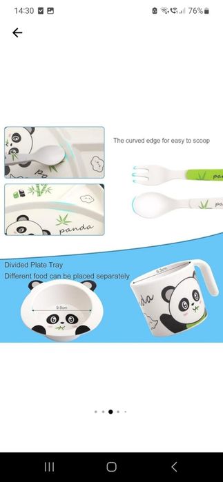 Set 5 accesorii hrănire copii (bambus)