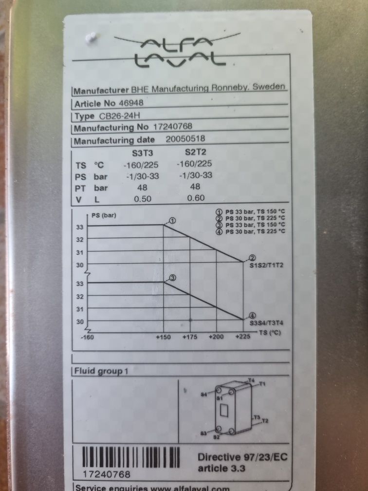 Schimbator de caldura din inox pentru pompa de caldura freon apa