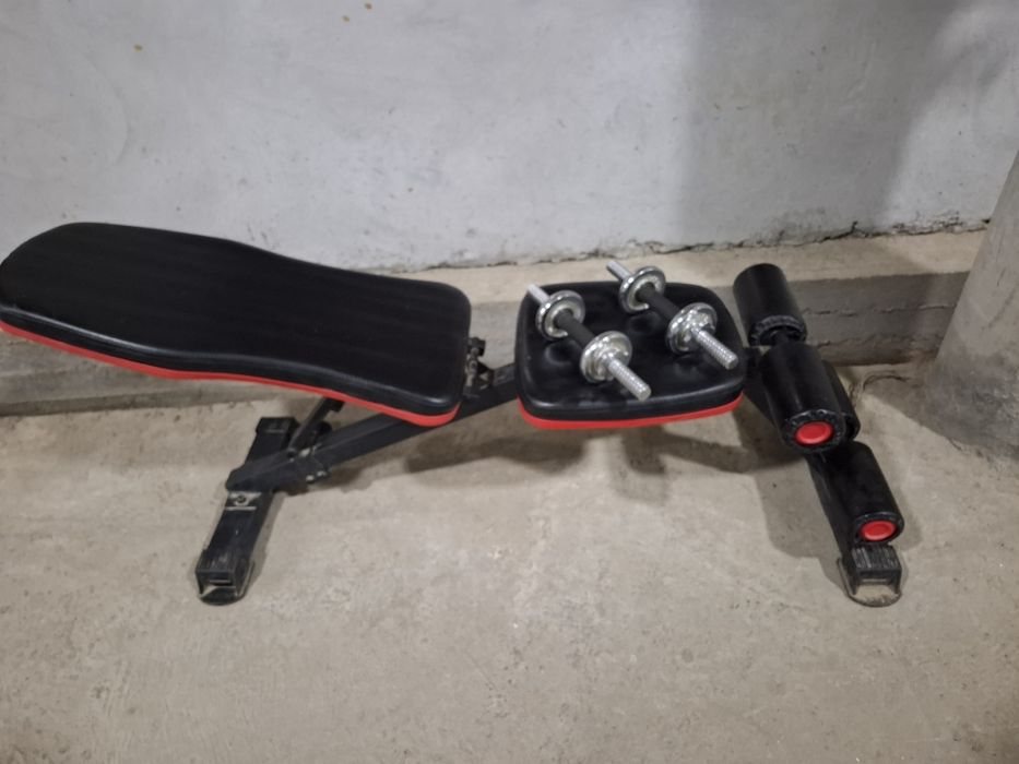 Лежак для пресса и гантели 200 кг