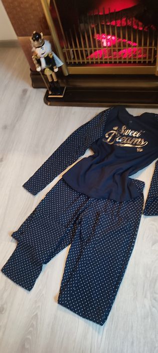 Pijama nouă, cu eticheta, albastru închis, Elle Nor, bumbac 100%