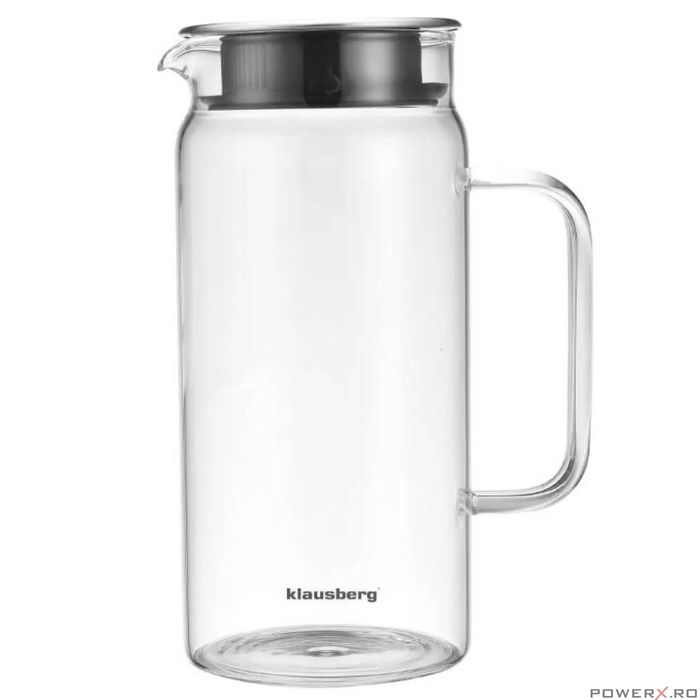 Carafa din sticla, pentru apa, sucuri, bauturi, capacitate 1L, cu