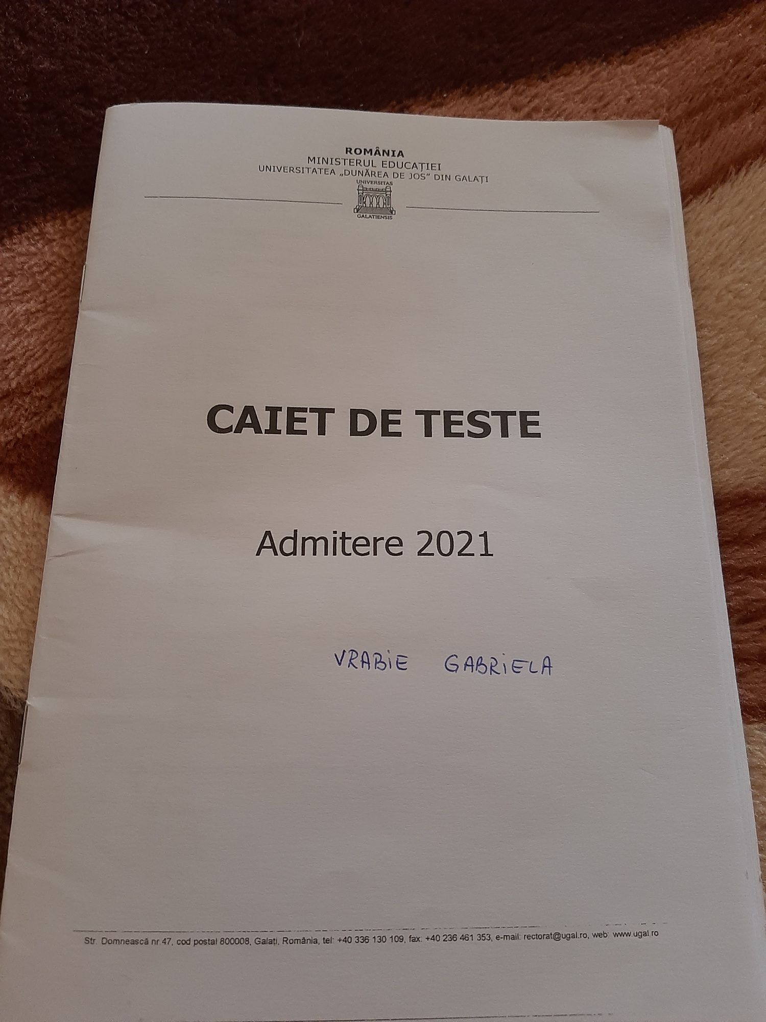 Caiet teste Admitere 2021 AMG