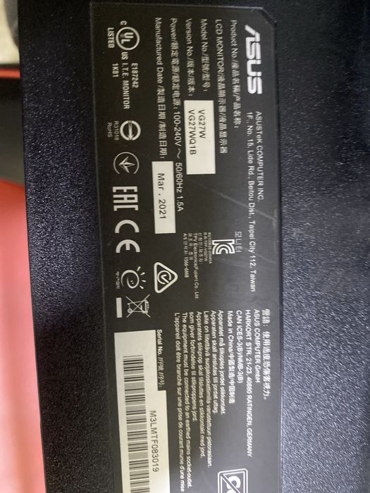 Срочно продается монитор TUF GAMING ASUS VG27W