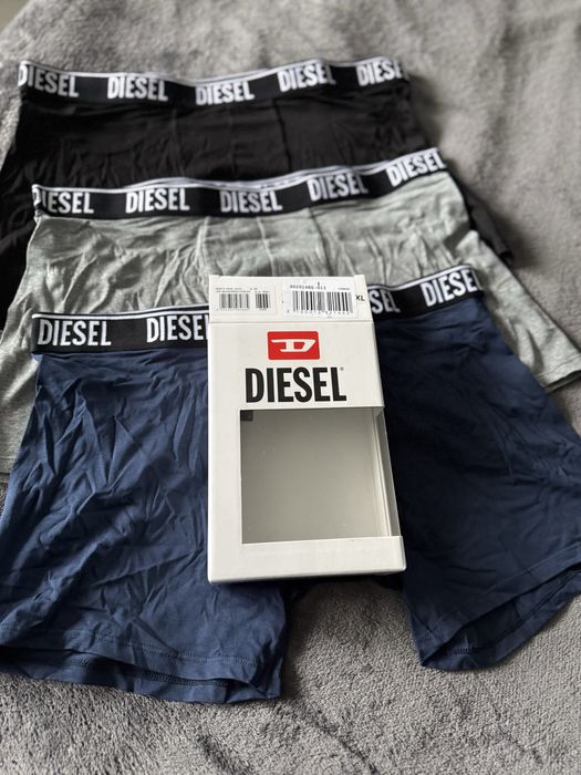 Diesel set 3 boxeri gri-negru-bleumarin marimea XL noi originali