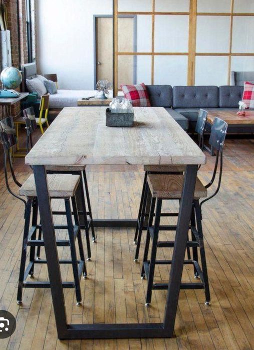 Mese Scaune Mobilier din lemn masiv stil industrial