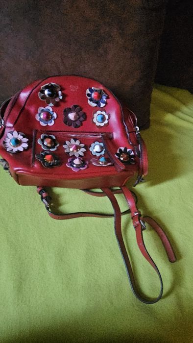 Rucsac deosebit dama rosu piele de firma