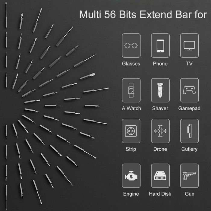 Електрическа прецизна отвертка XiaomiWowstick 1F+ комплект 69 в 1