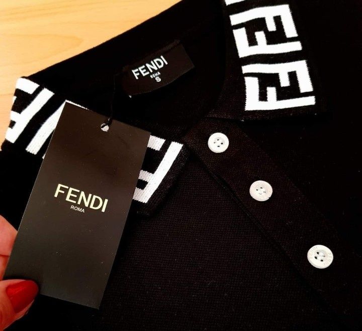 Tricou Fendi logo brodat, bumbac, import Italia