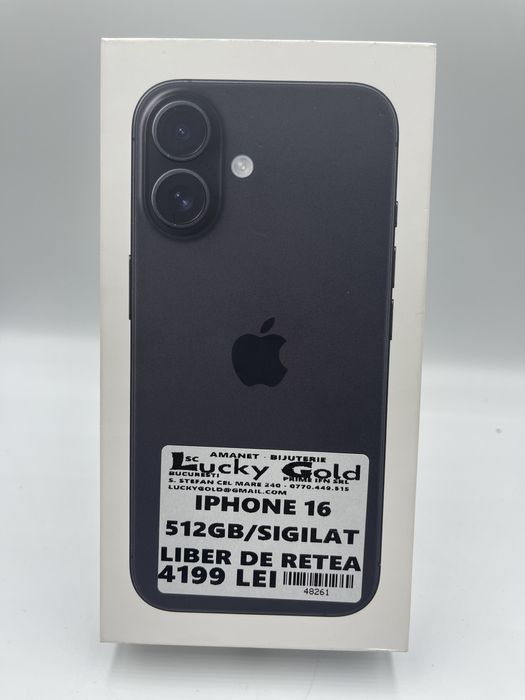 Iphone 16 512Gb/100 % Baterie SIGILAT!! Garntie/Factura #48261