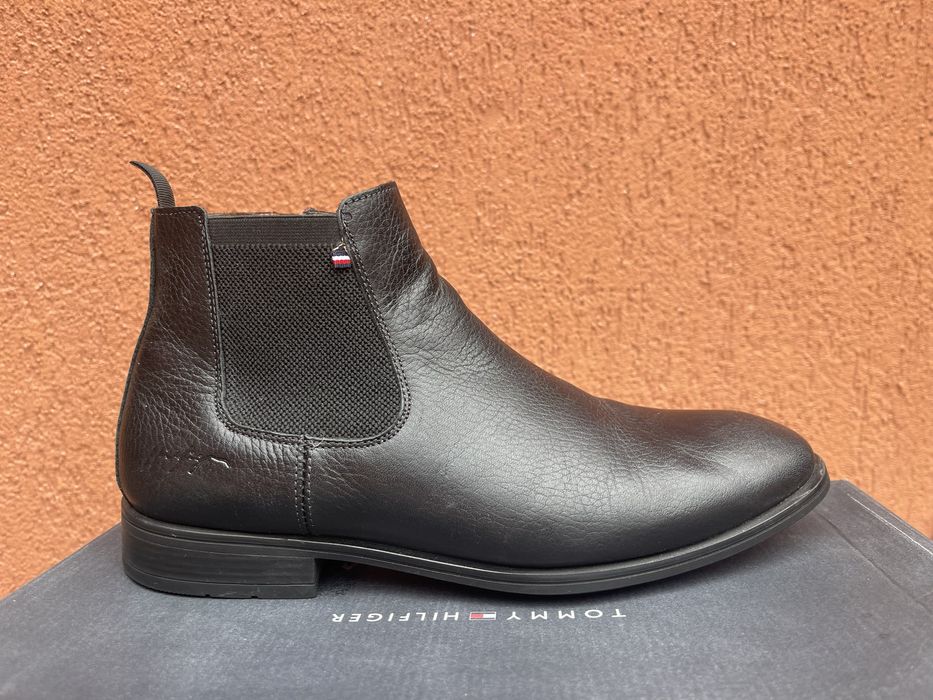 Ghete Tommy Hilfiger piele originale pantofi chelsea