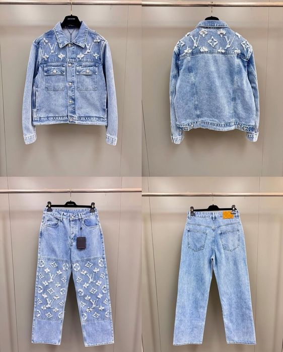 S\M\L Louis Vuitton Denim Trucker suit din blug - Geaca si Pantalon