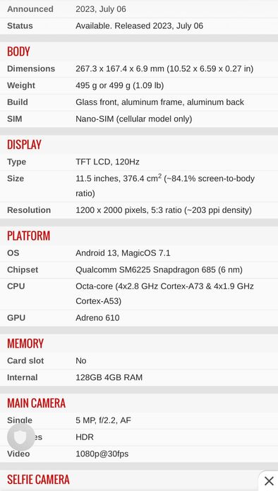 Honor pas x9 128gb