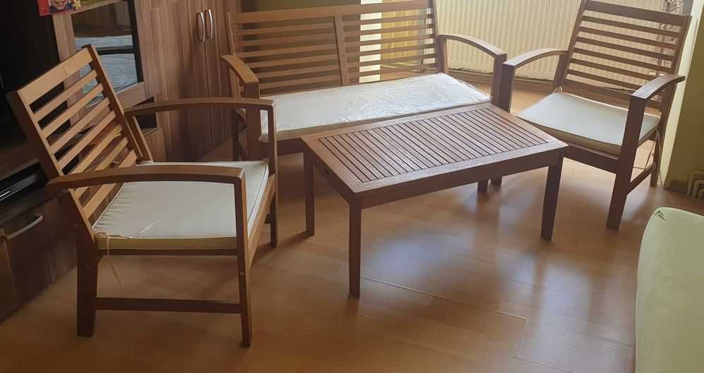 Set mobilier de gradina 4 piese, lemn masiv de acacia