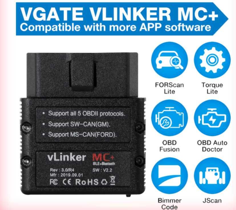 Scaner diagnoza vLinker MC + ELM 327 bluetooth Bimmercode Forscan