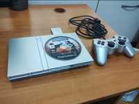 Playstation 2 Silver с контролер мемори карта и игра