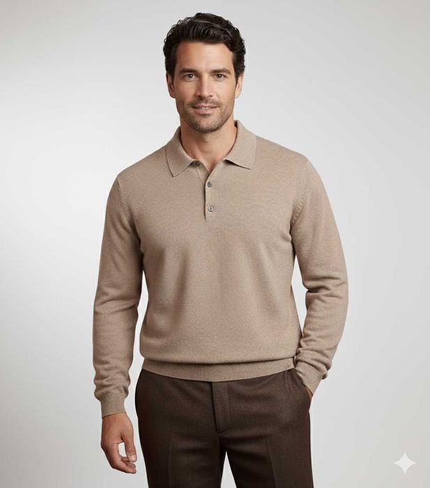 Lodenfrey Polo Sweater - Мъжки пуловер от 100% кашмир размер XL