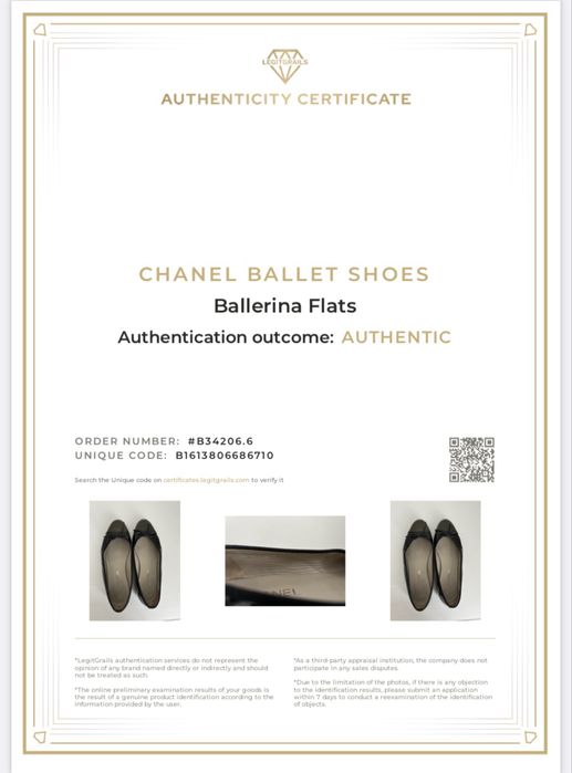 Автентични Chanel балерини 38.5 размер