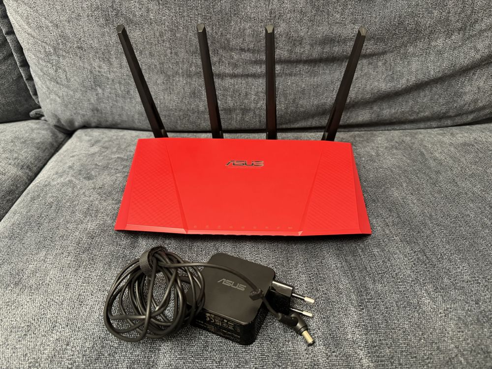 Router wireless ASUS Gigabit RT-AC87U Dual-Band WiFi 5 Rosu