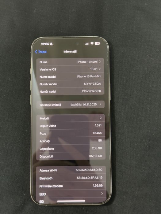 Iphone 16 Pro Max 256GB