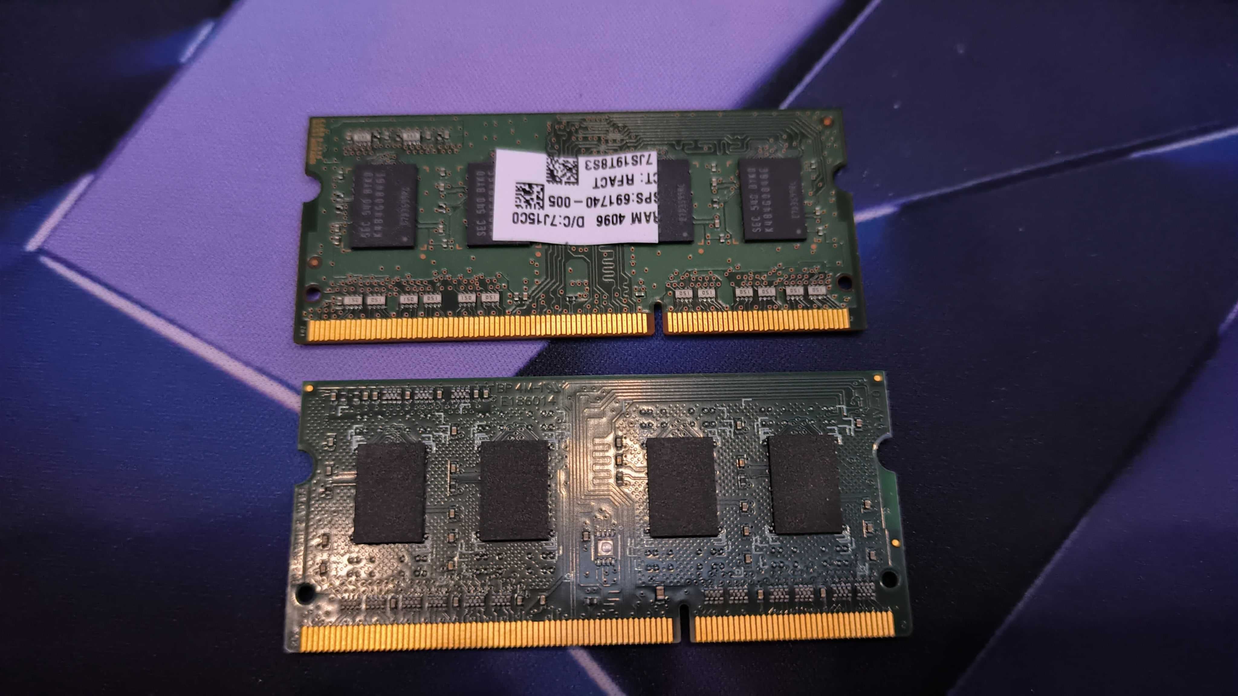 DDR3 RAM 2бр по 4гб за лаптоп