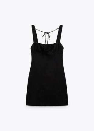 Платье zara из смесового льна